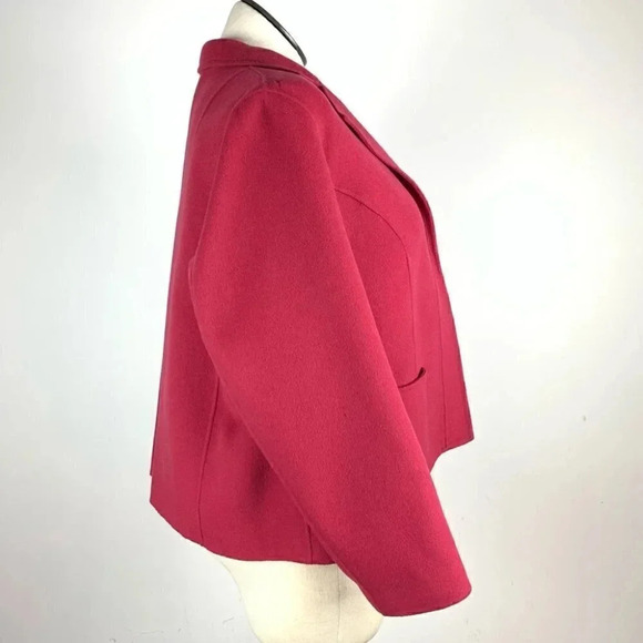Talbots womens petites open front jacket size 16W pink 100% wool - Picture 3 of 12